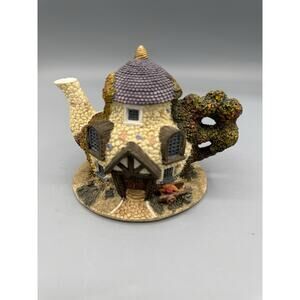 Miniature Fairy Cottage House Resin Figurine Thatched Roof Fantasy Decor